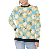 Bee honeycomb pattern Women's Crew Neck Sweatshirt