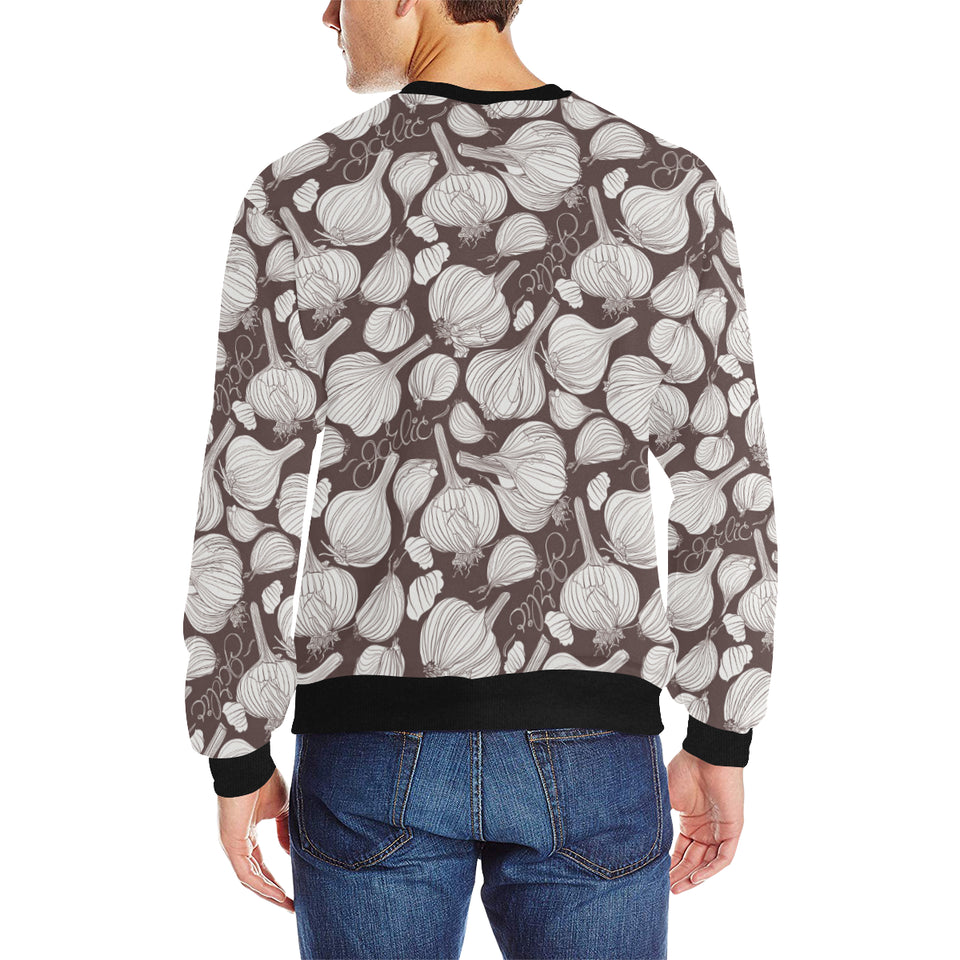 Garlic bulb dark background Men's Crew Neck Sweatshirt