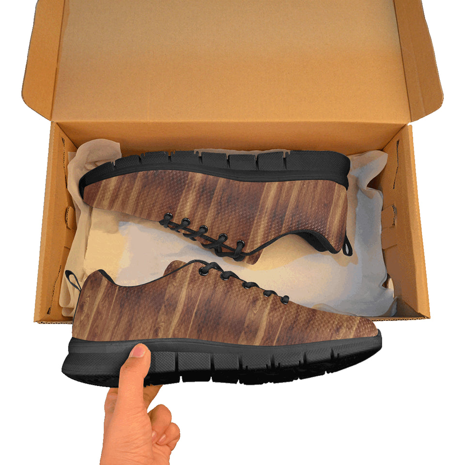 Wood Printed Pattern Print Design 04 Men's Breathable Sneakers ( Model 055)