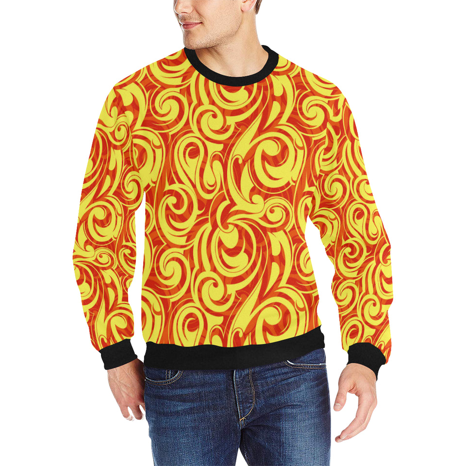 Fire flame design pattern Men's Crew Neck Sweatshirt