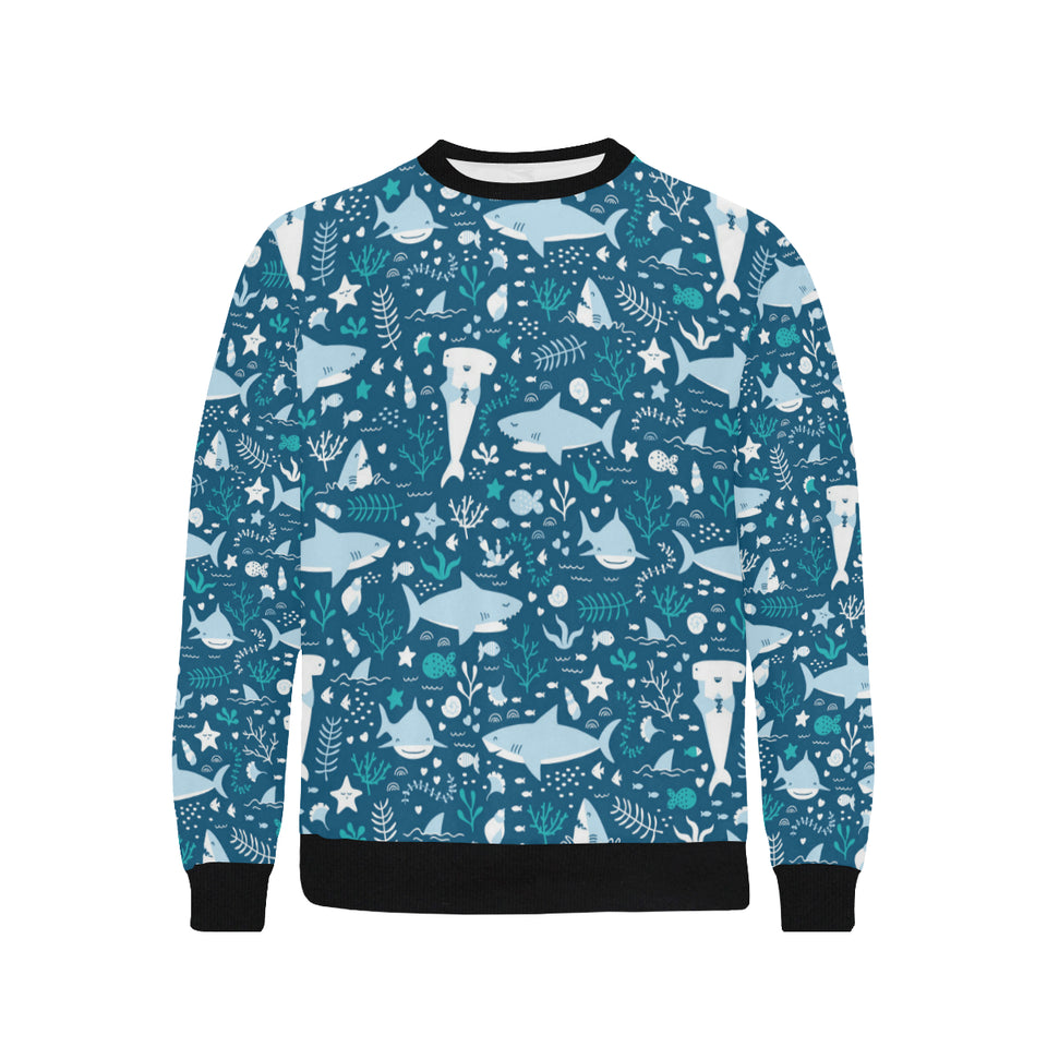 Cute shark pattern Men's Crew Neck Sweatshirt