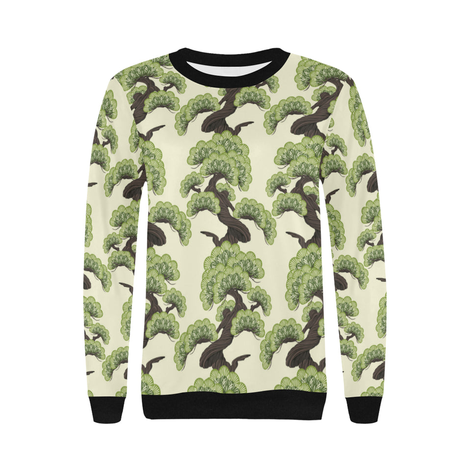 Bonsai pattern Women's Crew Neck Sweatshirt