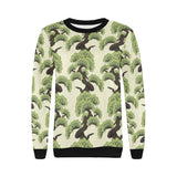 Bonsai pattern Women's Crew Neck Sweatshirt