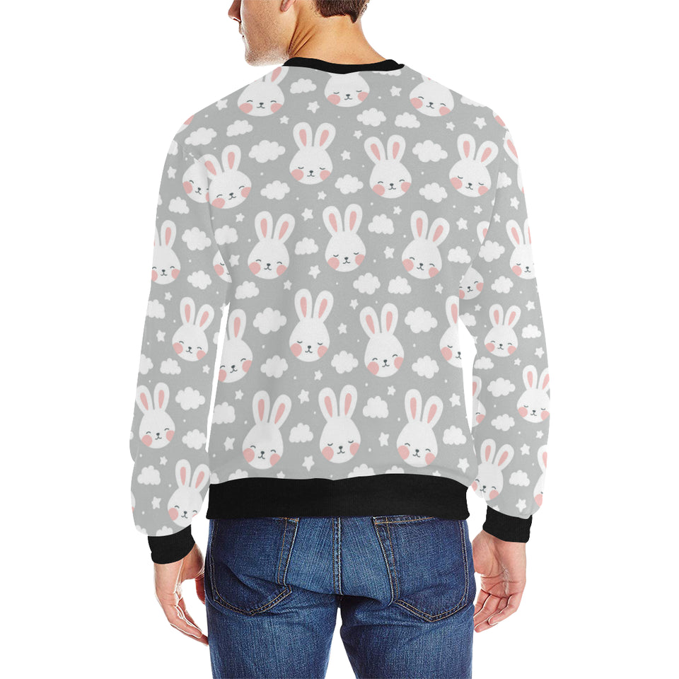 Rabbit cloud Pattern Men's Crew Neck Sweatshirt