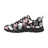 white swan blooming flower pattern Women's Sneaker Shoes