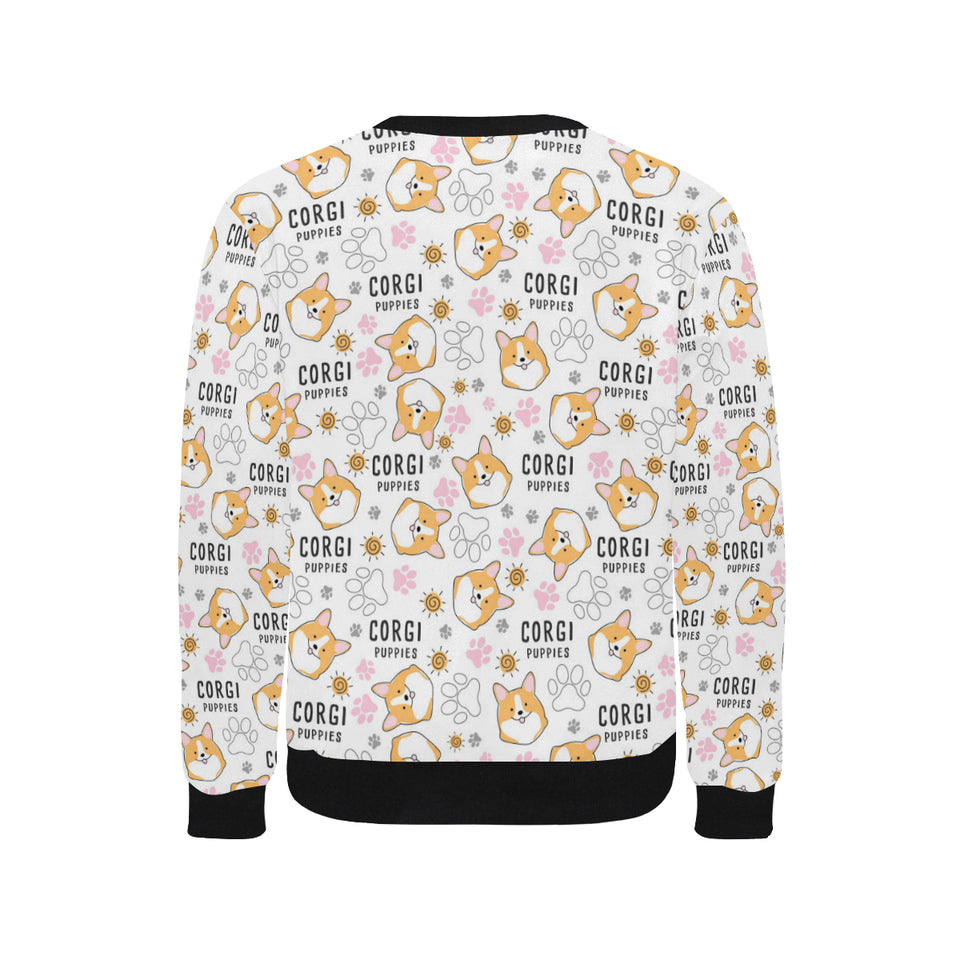 Corgi Dog Pattern Men's Crew Neck Sweatshirt
