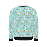 Llama alpaca cactus leaves pattern Men's Crew Neck Sweatshirt