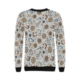 Cute nautical steering wheel anchor pattern Women's Crew Neck Sweatshirt