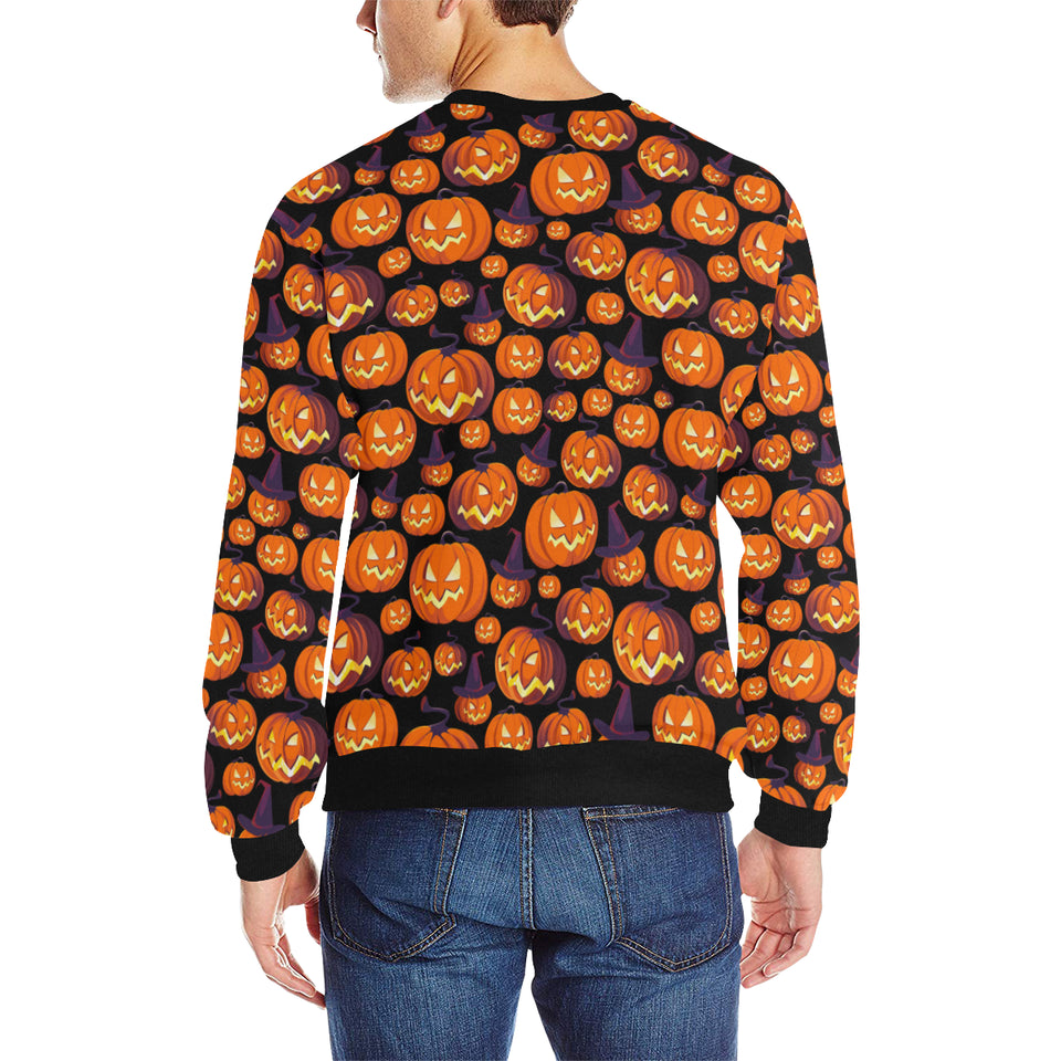 Halloween Pumpkin pattern Men's Crew Neck Sweatshirt