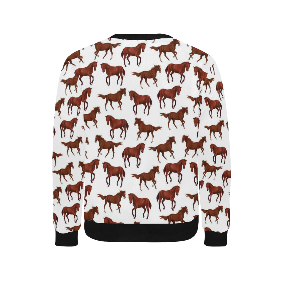 Horses running pattern background Men's Crew Neck Sweatshirt