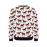 Horses running pattern background Men's Crew Neck Sweatshirt