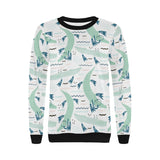 Crocodile diver pattern Women's Crew Neck Sweatshirt