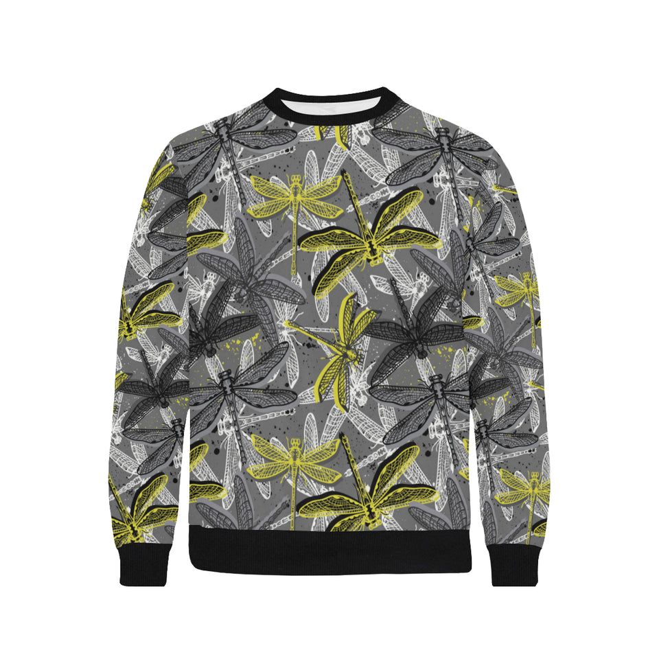 Hand drawn dragonfly pattern Men's Crew Neck Sweatshirt