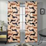 Dachshund floral background Gauze Curtain