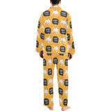 Bull Terrier Pattern Print Design 03 Men's Long Pajama Set