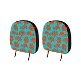Octopus turquoise background Car Headrest Cover