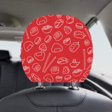 sushi pattern red background Car Headrest Cover