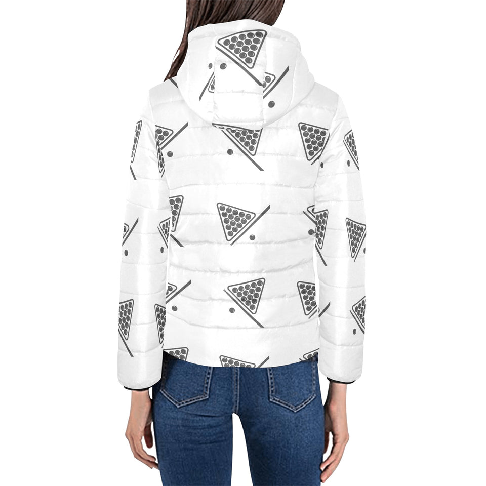Billiard Ball Pattern Print Design 03 Women's Padded Hooded Jacket