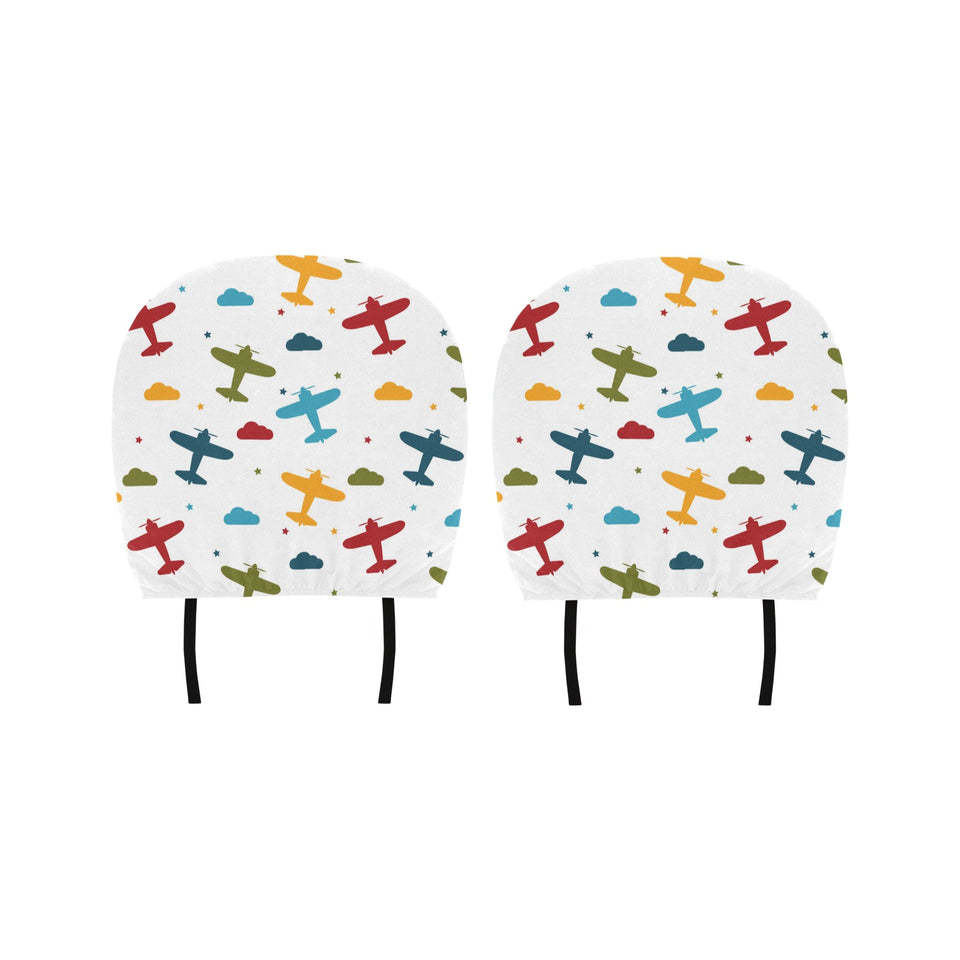 Airplane star cloud colorful Car Headrest Cover