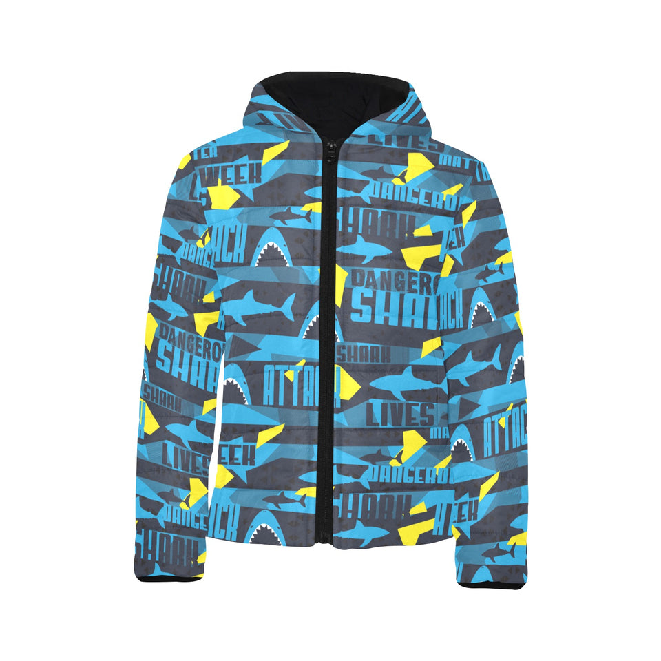 Shark dangerous Kids' Boys' Girls' Padded Hooded Jacket