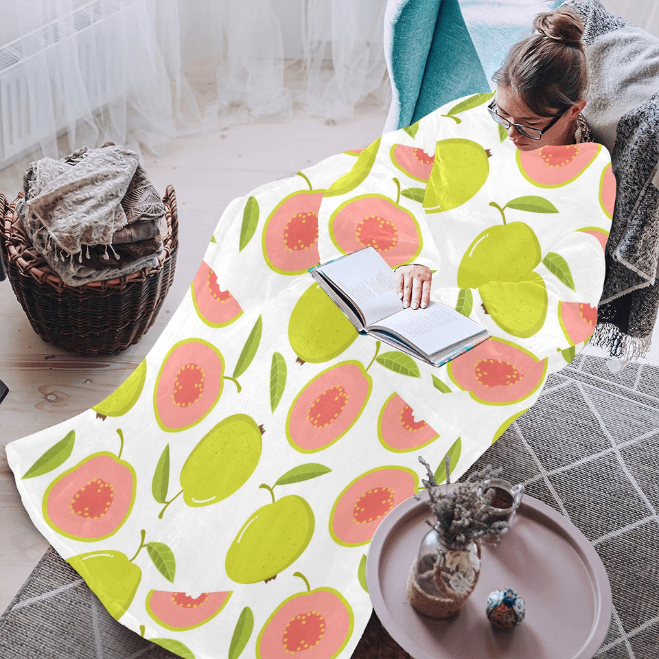 Guava pattern Blanket Robe with Sleeves