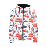 British Pattern Print Design 03 Men's Padded Hooded Jacket
