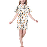 Clown Fish Pattern Print Design 02 Kids' Boys' Girls' V-Neck Short Pajama Set