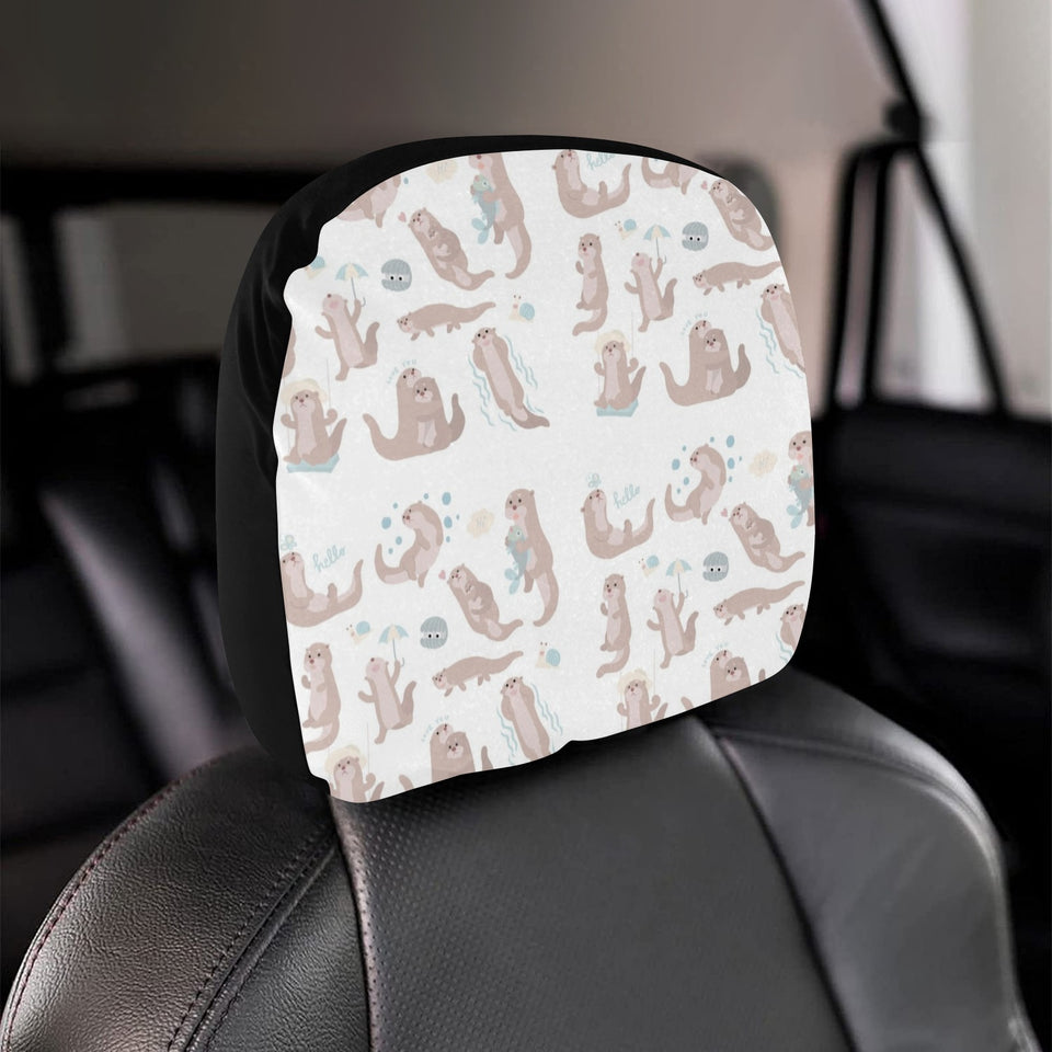 Cute sea otters pattern Car Headrest Cover