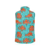 Octopus turquoise background Men's Padded Vest