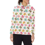 Color cute owl pattern Women's Long Sleeve Polo Shirt