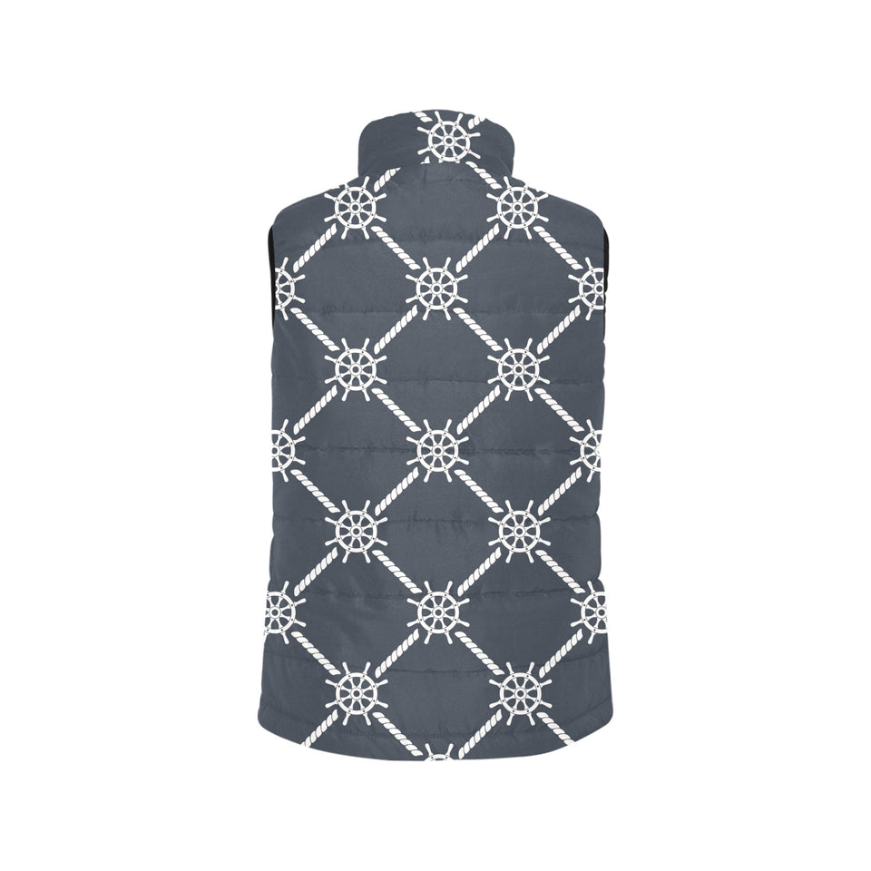 nautical steering wheel rope pattern Men's Padded Vest