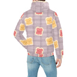 Bread Toast Pattern Print Design 05 Men's Padded Hooded Jacket