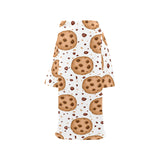 chocolate chip cookie pattern Blanket Robe with Sleeves