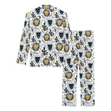 Lion Pattern Print Design 05 Women's Long Pajama Set