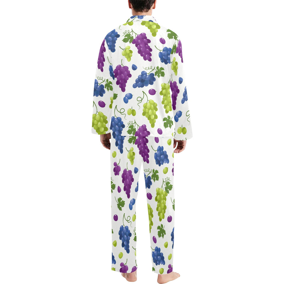 Grape pattern Men's Long Pajama Set