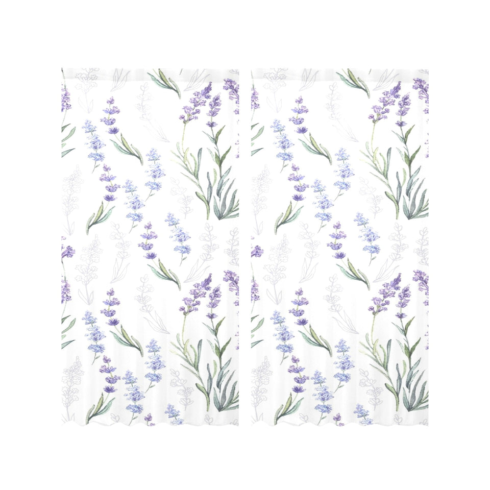 Hand painting Watercolor Lavender Gauze Curtain