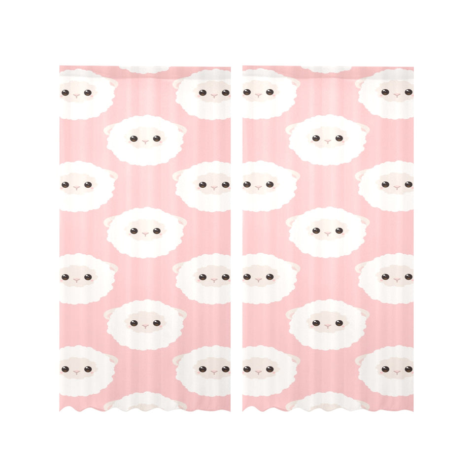 Cute sheep pattern Gauze Curtain