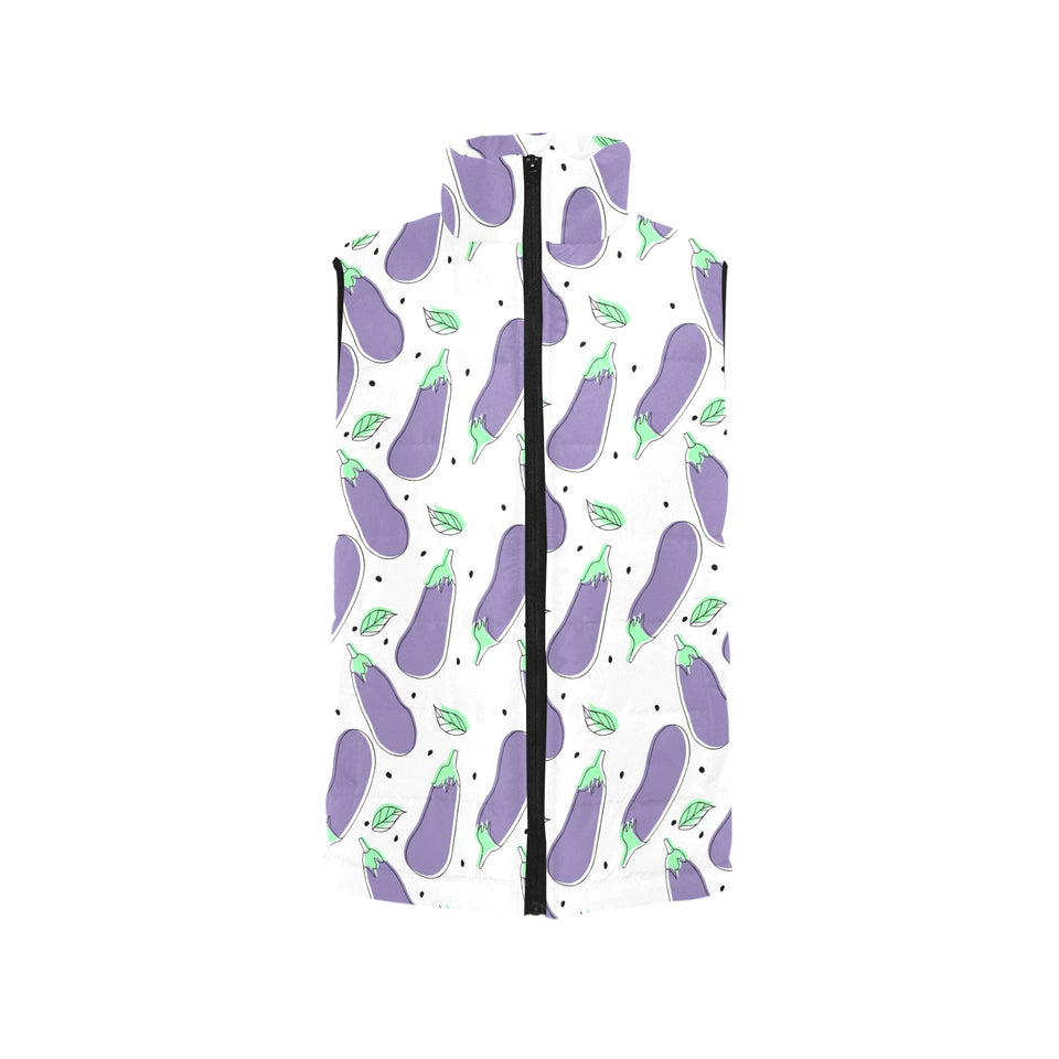 Eggplant Pattern Print Design 05 Men's Padded Vest
