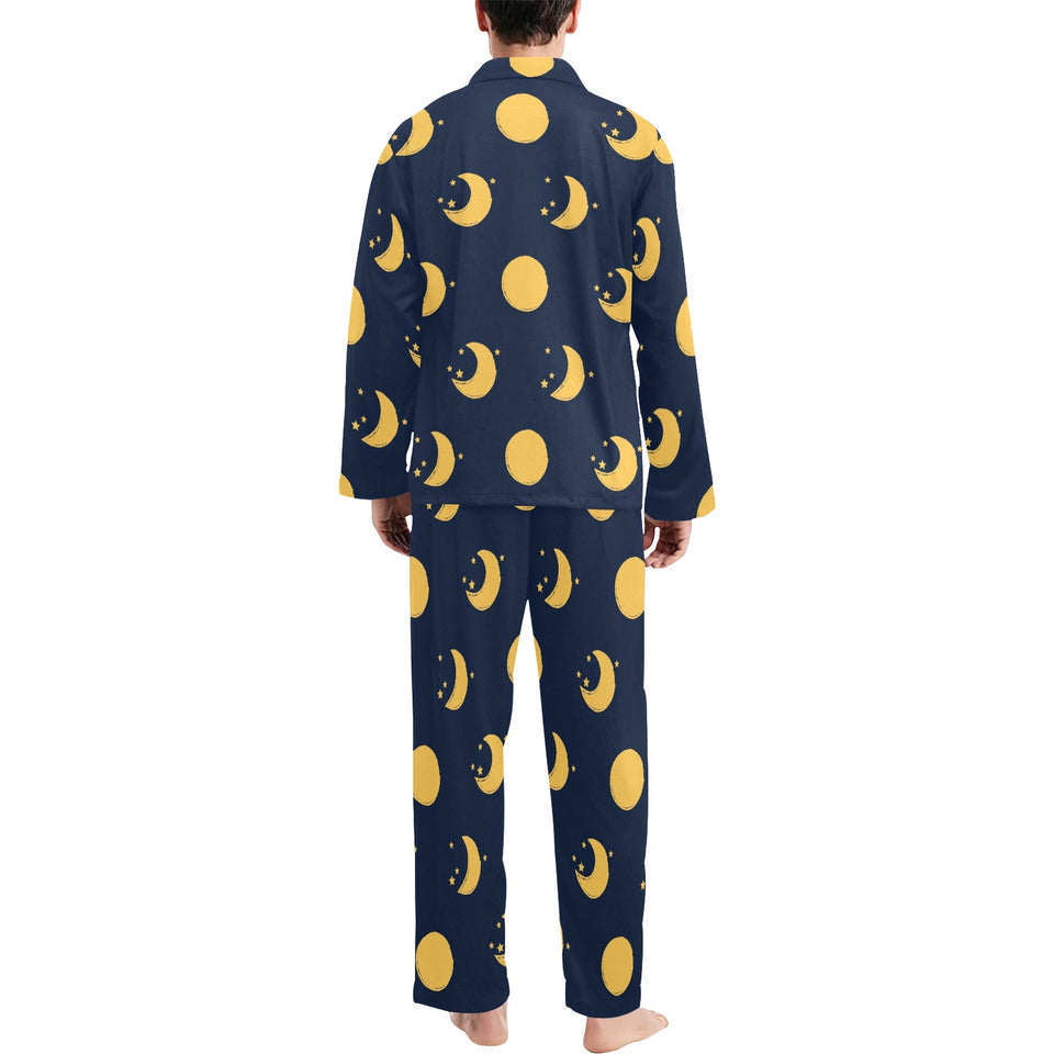 Moon star pattern Men's Long Pajama Set