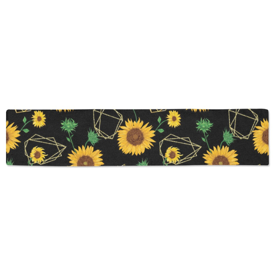 sunflower golden polygonal shapes Table Runner