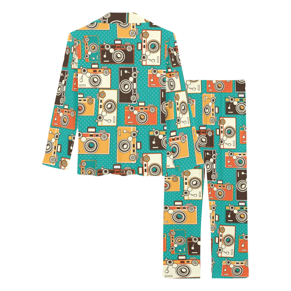 Camera Pattern Print Design 03 Women's Long Pajama Set