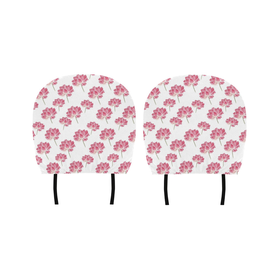 Pink lotus waterlily pattern Car Headrest Cover