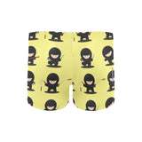 Cute ninja yellow background Men's Swimming Trunks