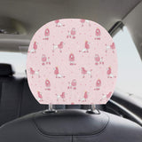 Poodle dog pink color theme Car Headrest Cover