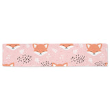 Cute fox pattern pink background Table Runner