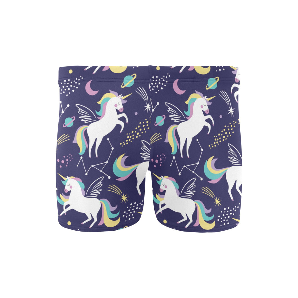 Hand drawn cute unicorn star planet Men's Swimming Trunks