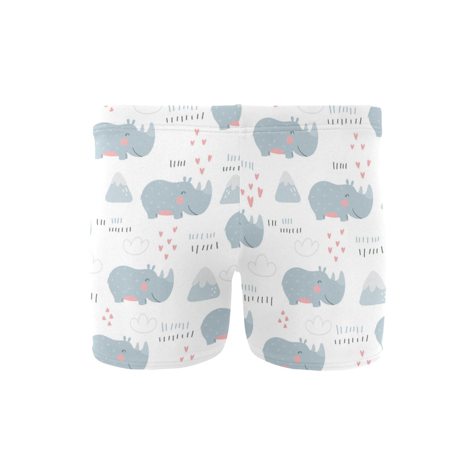 cute rhino heart pattern Men's Swimming Trunks