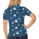 Stingray Pattern Print Design 04 Women's All Over Print Polo Shirt