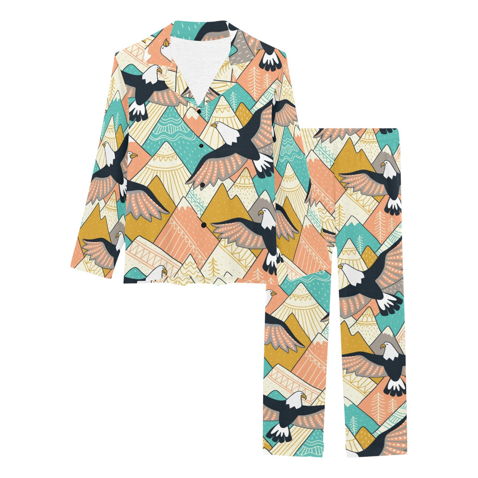 Eagle Pattern Print Design 02 Women's Long Pajama Set