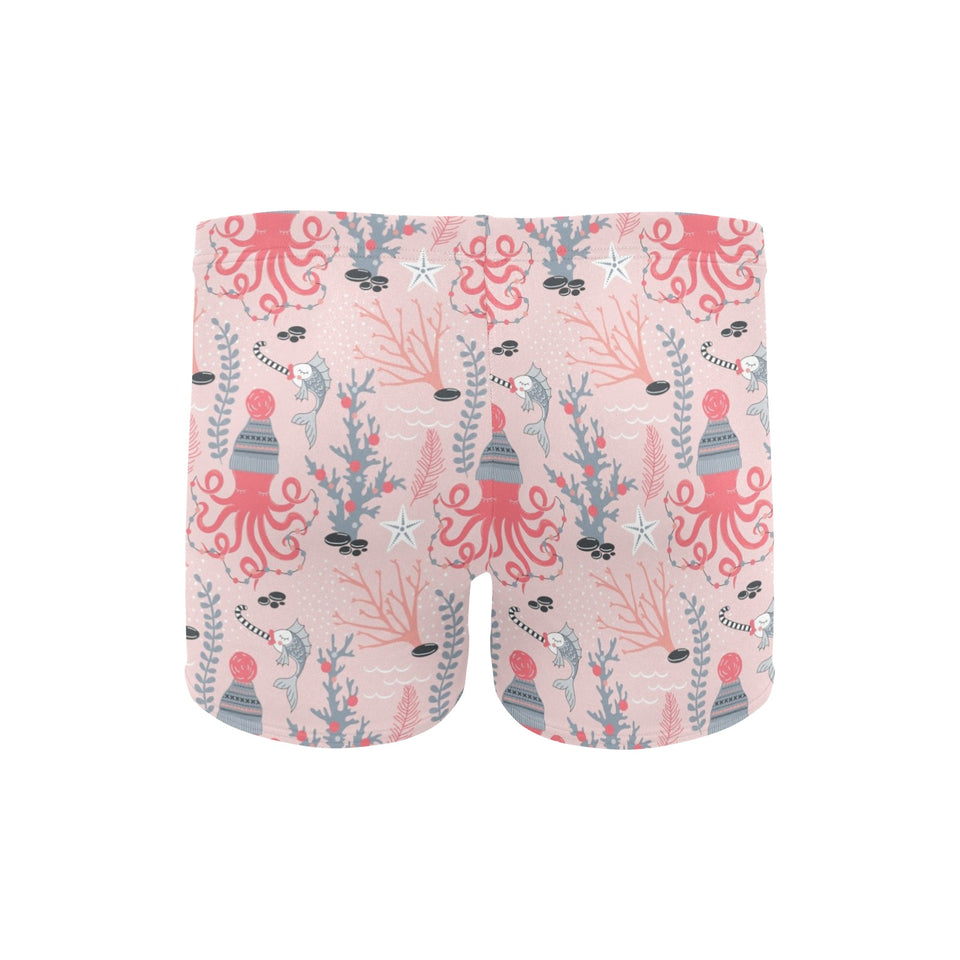 Octopus winter hat garland Fish candy Seaweed Cora Men's Swimming Trunks